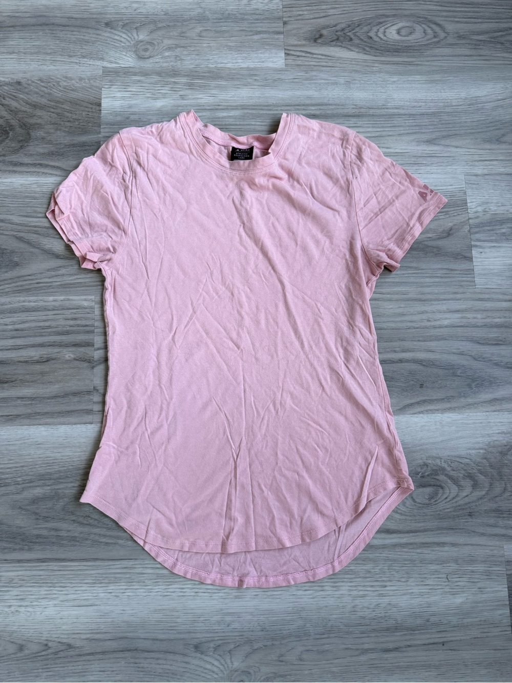 APL Light Pink Crew Tee with Curved Hem
